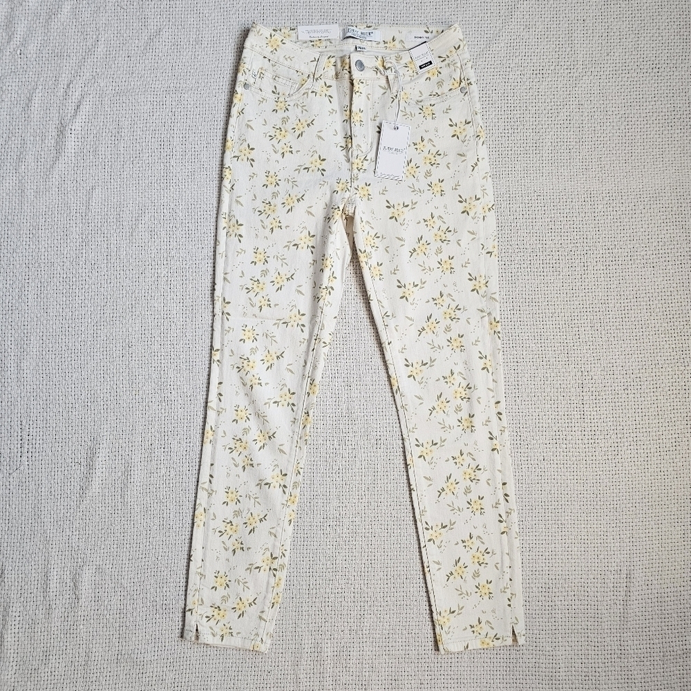 Judy Blue Mid Rise Wildflower Split Hem Skinny Jeans Stretch Neutral Various NEW - Picture 7 of 15